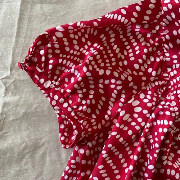 BCBGMaxAzaria Red W/white Polka Dot Dress - Picture 5 of 6